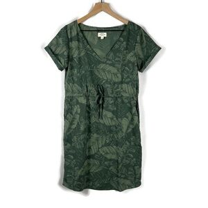 Tropical Leaf Print Easy Care Travel Dress Green Size US 6 Country to Coast UK